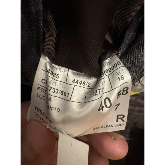 Canali Kei Men's Navy Windowpane 100% Wool Sport Coat Size 58 R (EU) 48 R (US) - Picture 8 of 9